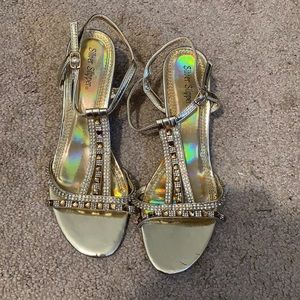 Silver slipper gold small heels